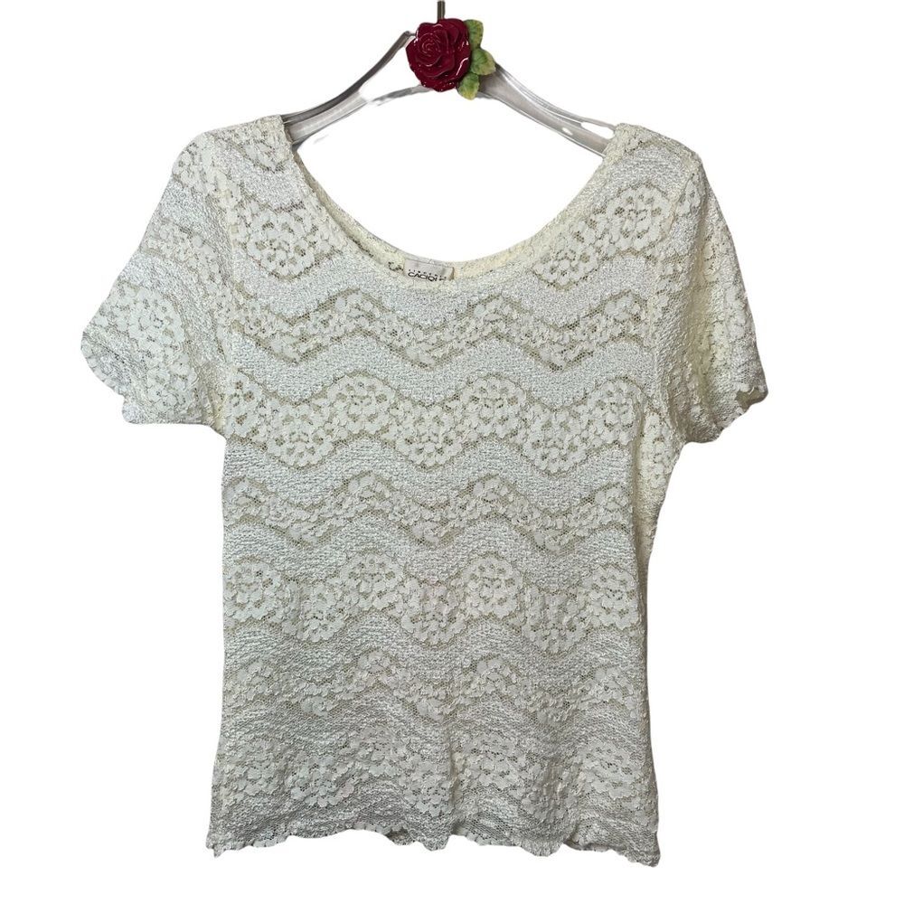 CACIQUE Lingerie Lace Short sleeves Top